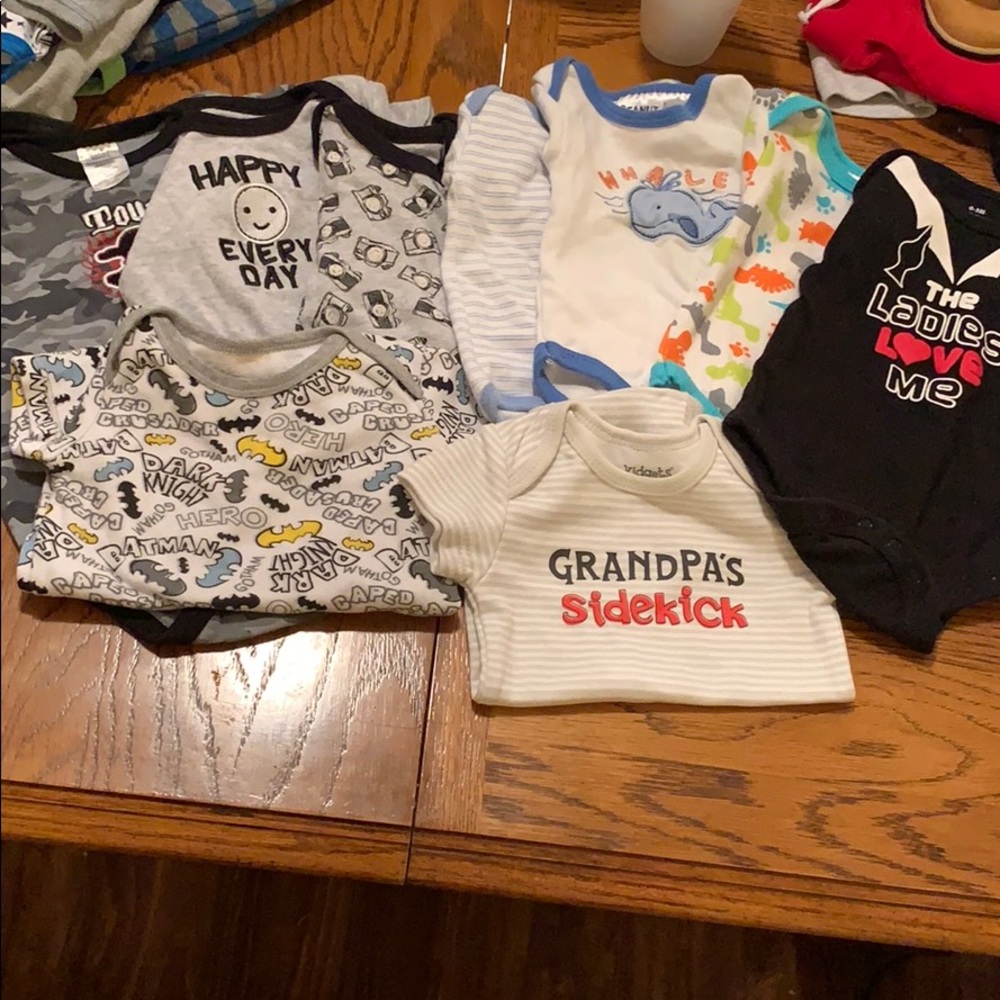 9 short sleeve boy onesies